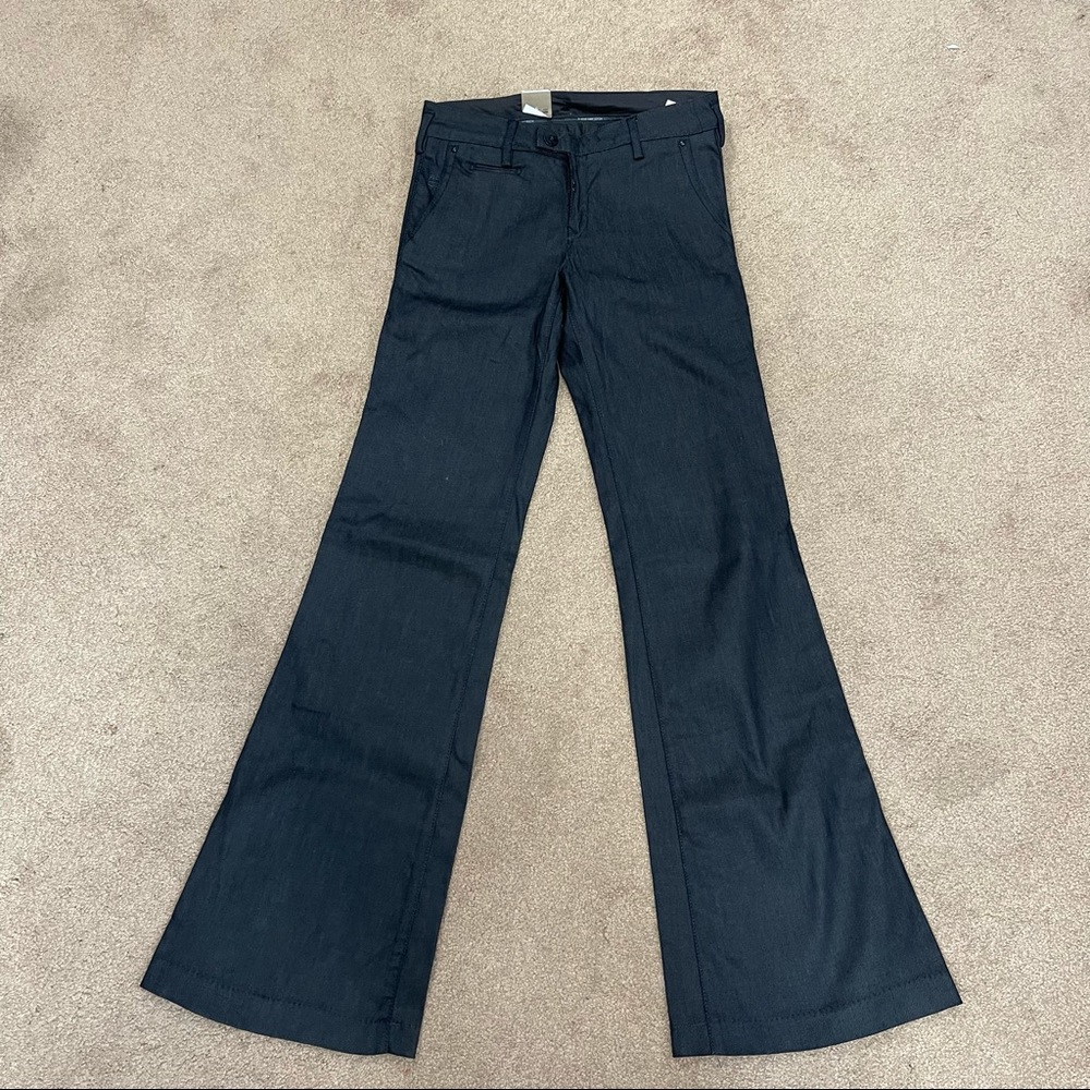 G-Star Raw 3301 Bell Cut Womens W25 L32 Jeans Pants Bootcut Black Trousers